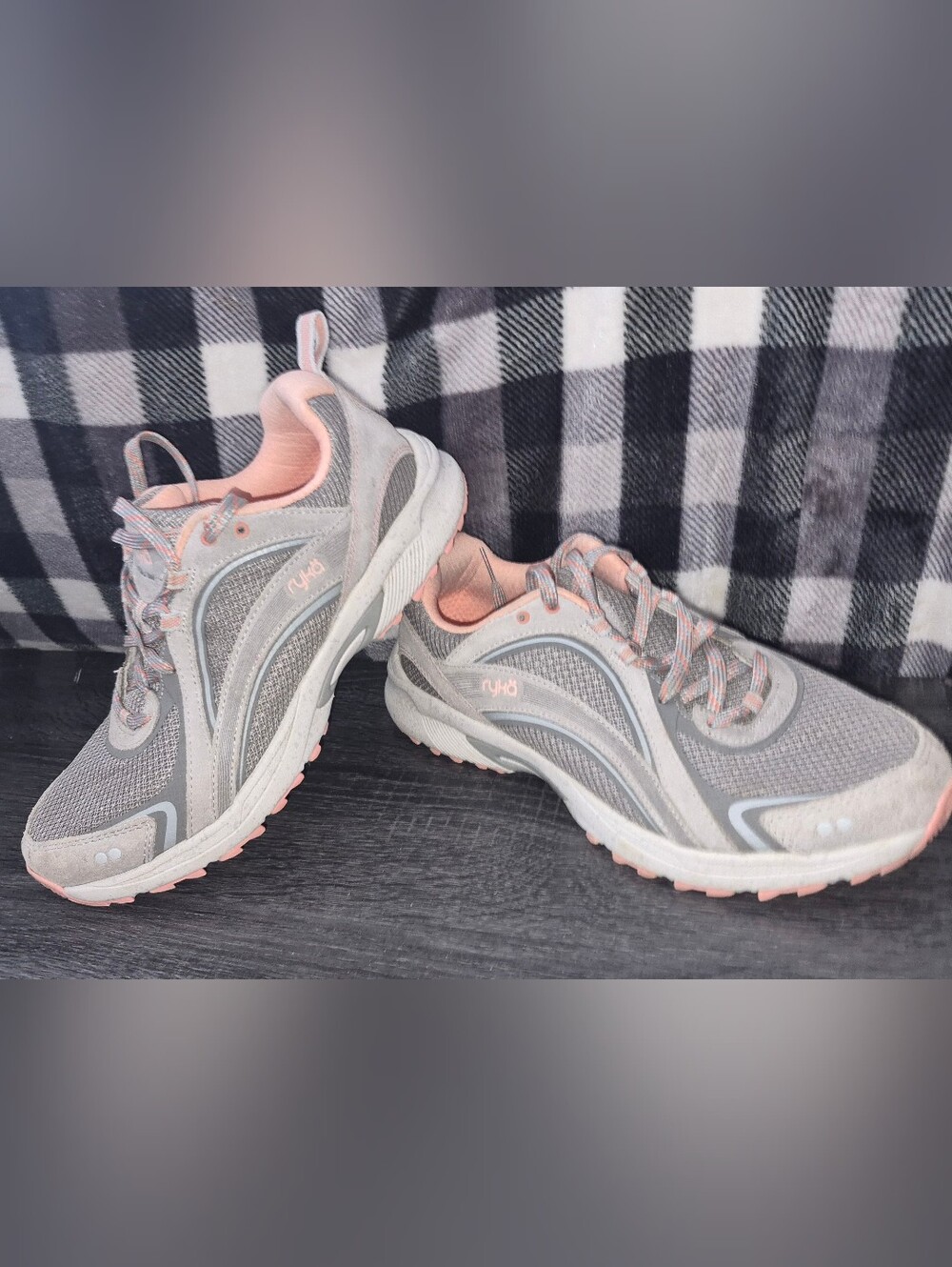 Ryka Women's Gray and Pink Athletic Sneakers